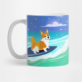 Surfing Corgi Dog Mug